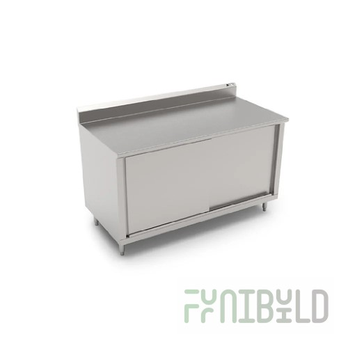 John Boos EBSP3R5-3060 60 Inch Work Table Cabinet Base with Sliding Doors