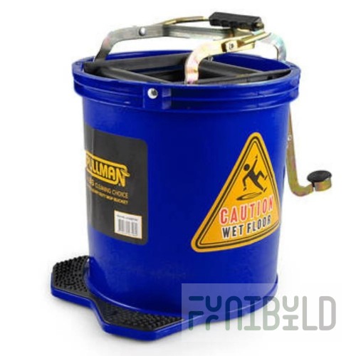 AllPoints 13983 15 Inch Blue Mop Bucket with Durable Co-Polymer Construction
