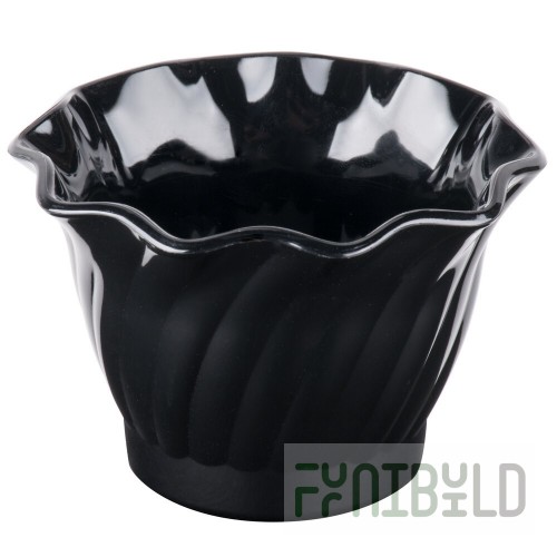 Cambro SRB5110 5 Oz. Black Swirl Bowl SAN Break-Resistant 24 Packs