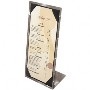 Menu Solutions MTPIX-411 Alumitique Aluminum Menu Tent with Picture Corners - Swirl Finish 4 1/4