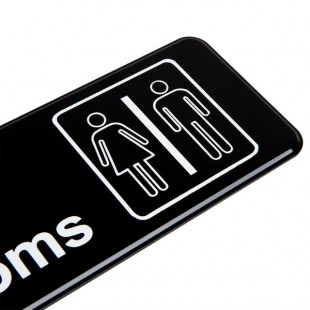 Vollrath 4517 9 Inch Sign Compliance White on Black Restrooms Made in USA