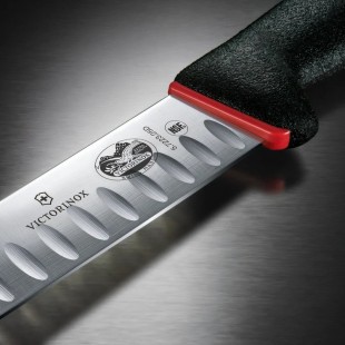 Victorinox 5.7223.25D 10 Inch Curved Granton Blade Butcher Knife Black Fibrox Handle