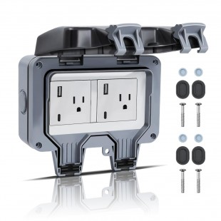 Winholt WH-DUPLEX Duplex Electrical Outlet Splash Resistant Electric