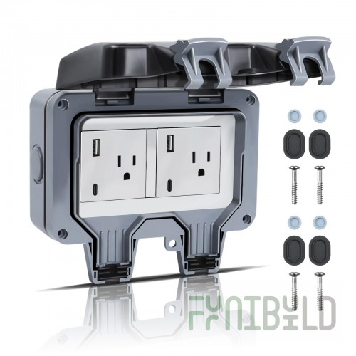 Winholt WH-DUPLEX Duplex Electrical Outlet Splash Resistant Electric