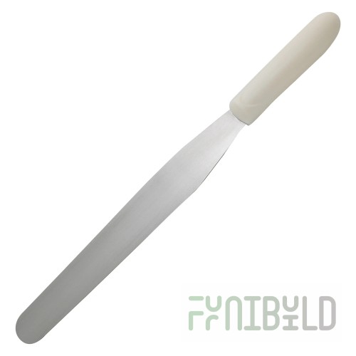 Winco TWPS-9 10 Inch Bakery Spatula with Stainless Steel Blade White Handle