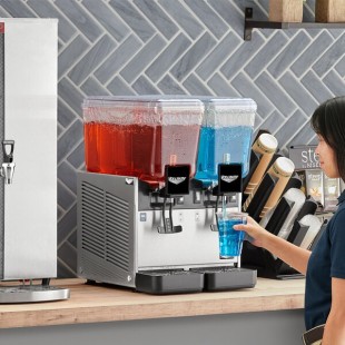 Vollrath VBBD2-37-F 14 Inch Electric Beverage Dispenser with 2 Bowls 3.2 Gallon