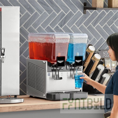 Vollrath VBBD2-37-F 14 Inch Electric Beverage Dispenser with 2 Bowls 3.2 Gallon