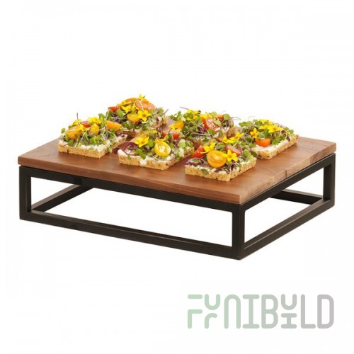 Cal Mil 4030-11-85 20 Inch Rectangular Display Riser with Removable Top Black Metal