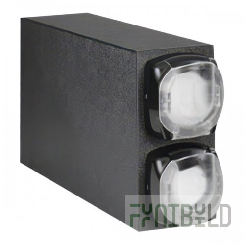 Vollrath M2V-LL LidSaver® 3 Black 2-Slot Vertical Shallow Countertop Lid Dispenser Cabinet