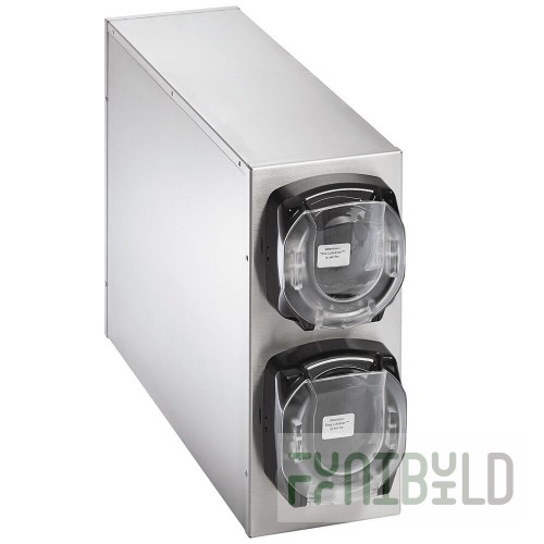 Vollrath K58822 LidSaver® 3 Stainless Steel 2-Slot Vertical Countertop Lid Dispenser Cabinet