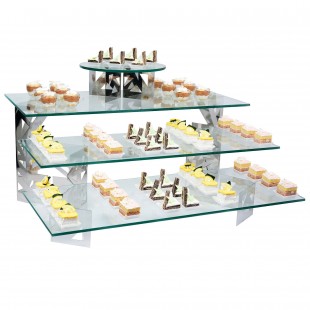 1880 Hospitality TOS1236 36 Inch Length Rectangular Glass Buffet Display Shelf
