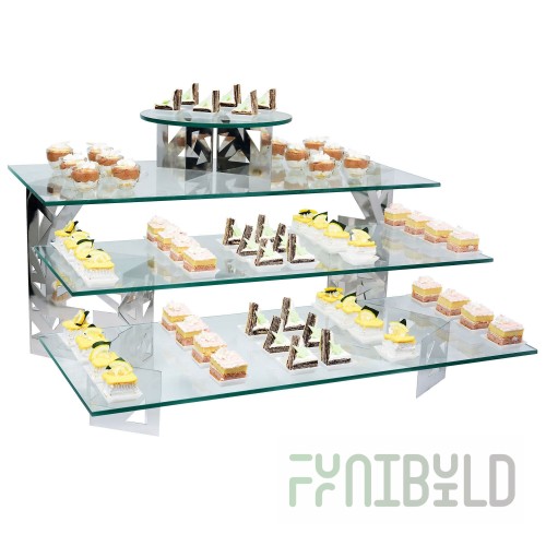 1880 Hospitality TOS1236 36 Inch Length Rectangular Glass Buffet Display Shelf