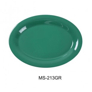 Yanco MS-213GR 13-1/2 Inch Oval Melamine Platter NSF Certified Green