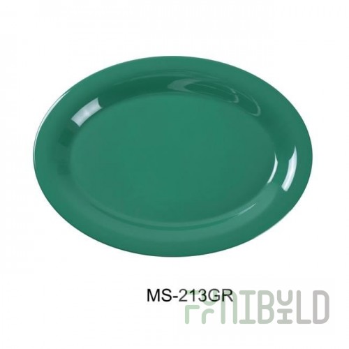 Yanco MS-213GR 13-1/2 Inch Oval Melamine Platter NSF Certified Green
