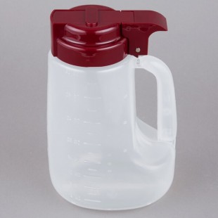TableCraft PP32M Option 32 oz. Dispenser Jar with Maroon Top