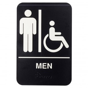 Tablecraft 12292 9 Inch Cash and Carry Men Hombres Sign Polystyrene Black White