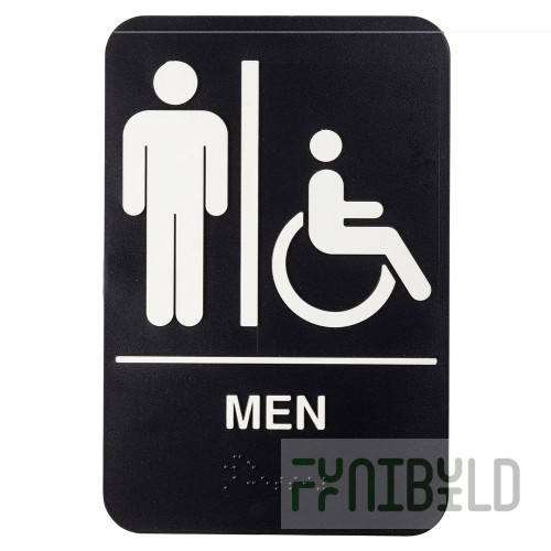 Tablecraft 12292 9 Inch Cash and Carry Men Hombres Sign Polystyrene Black White