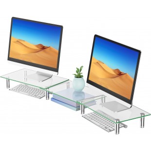 1880 Hospitality GU2315 23 Inch Display Riser Shelf U Shaped Glass Green