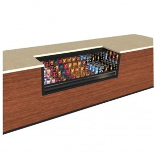 Structural Concepts CO33R-UC-E3 36 Inch Black Refrigerated Under Counter Case with Mirrors