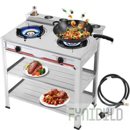 Gas stove 2-burner without oven. cabinet (on stand) F2PG/600/50037o (open stand) (600x800x1050mm, 13 kW)