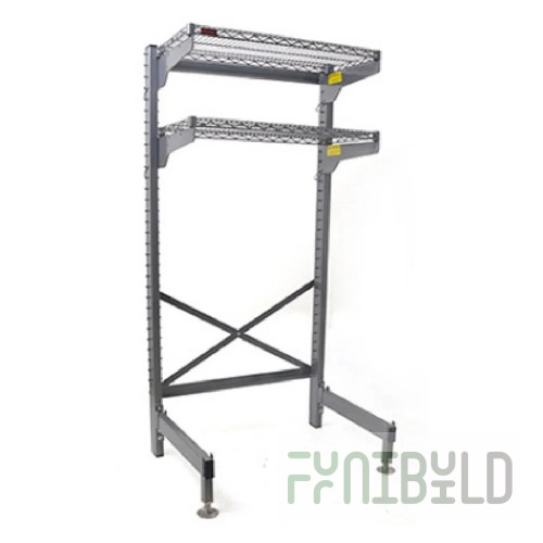 Eagle FCM1448V 48 Inch 2-Tier Cantilevered Shelving Unit with Gray Epoxy Finish