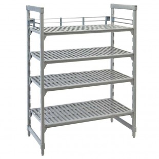 Cambro EXU182472S4480 18 Inch 4 Tier Stationary Shelving Unit Gray Polypropylene