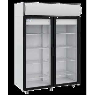 Pharmaceutical refrigerated cabinet V=1000l, ШХФ-1.0 DS (glass doors) (1402х710х2028mm, 8 shelves, vertical lighting, canape with lighting)