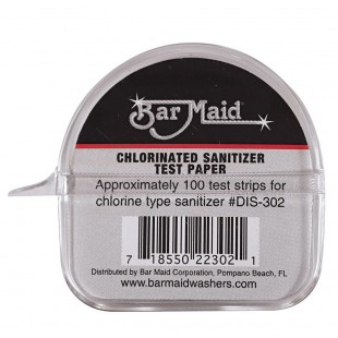 Bar Maid DIS-302 100 Chlorinated Test Strips Dispenser for Sanitation