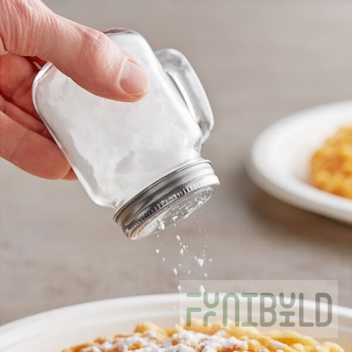 Tablecraft 4.5 oz. Clear Glass Mason Jar Shaker with Stainless Steel Top - 6/Pack