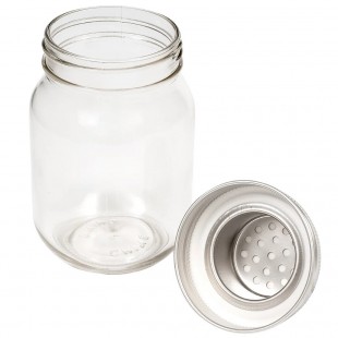 Tablecraft MJS14 14 Oz Mason Jar Cocktail Shaker Dishwasher Safe Glass and Stainless Steel