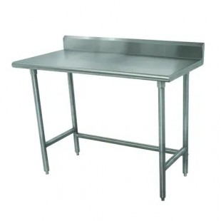 Advance Tabco TKSLAG-305-X 60 Inch Work Table 16 Gauge Stainless Steel Top with Backsplash
