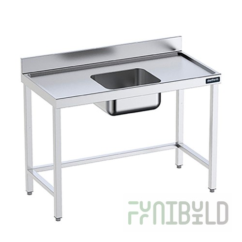 Wall-mounted table NBMSZM-4/7B with a sink (400x700x850 in, with a side)