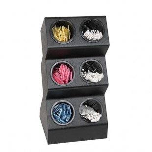 Dispense Rite VSCH-3BT 6 Inch Flatware Organizer Countertop Polystyrene 3 Compartments
