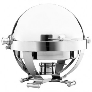 Walco WL54130CR Satellite 6 Qt. Round Stainless Steel Roll Top Chafer