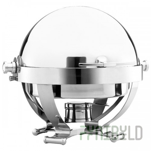 Walco WL54130CR Satellite 6 Qt. Round Stainless Steel Roll Top Chafer