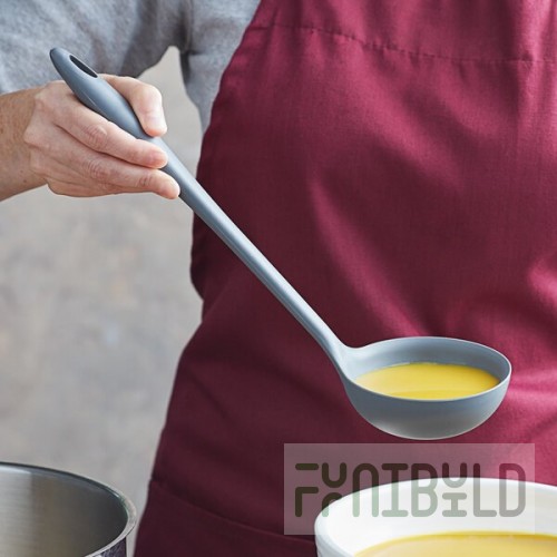 Tablecraft H3900GY 5 Oz Cash and Carry Ladle Silicone Gray with Heat Resistance