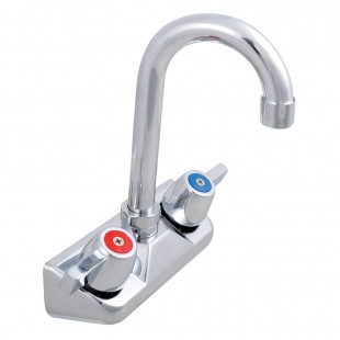 John Boos PBF-4-S-6LF 4 Inch Centers Economy Splash Mount Faucet Chrome Finish