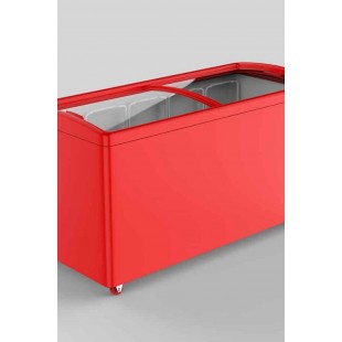 Chest freezer V=518l, MLP-600 -18...-25 1604x604x790mm, red glass lid (6 baskets)