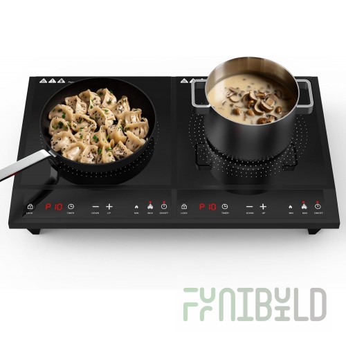 Induction cooker PEI-2/G2, 2 burners of 5 kW, power consumption - 10 kW. 445(365)*900*859