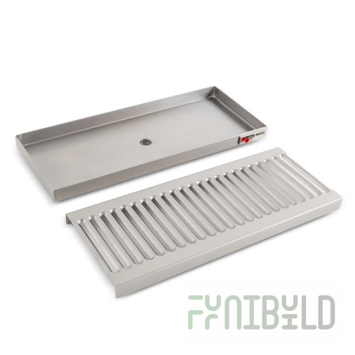 Micro Matic DP-920DSSPVD 12 Inch Surface Mount Drip Tray Trough Stainless Steel with Perforated Brass Screen