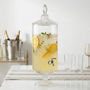 The Jay Companies 210143-RB 1.7 Gallon Madison Optic Glass Beverage Dispenser