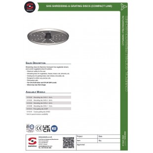 Sammic SHS-4 (1010504) Shredding Disc 4mm (5/32”) Medium Shred
