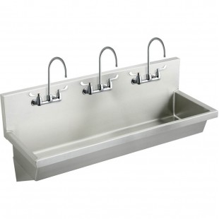 SPG International MSHS-6 Universal Stainless Multi-Station Hand Sink Wall Mount 72