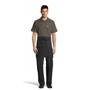 Thunder Group CA1322BK 13 Inch x 22 Inch Waist Apron with 3 Pockets Black Poly Cotton