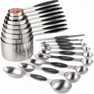 Winco MSLH-20TB 16 Inch Measuring Spoon Heavy Duty Stainless Steel with Long Handle