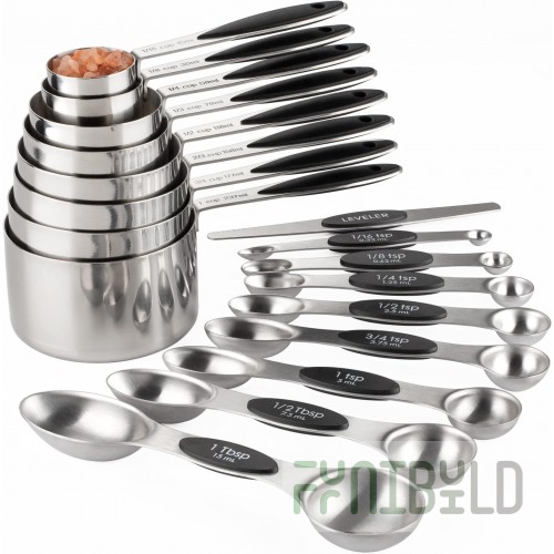 Winco MSLH-20TB 16 Inch Measuring Spoon Heavy Duty Stainless Steel with Long Handle