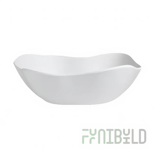 Steelite 7014DD065 3 Quarts Oval Bowl White Melamine 15 Inch to 13 Inch