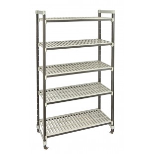Cambro EXU187272V5480 18 Inch 5 Tier All Plastic Shelving Unit with Antimicrobial Gray
