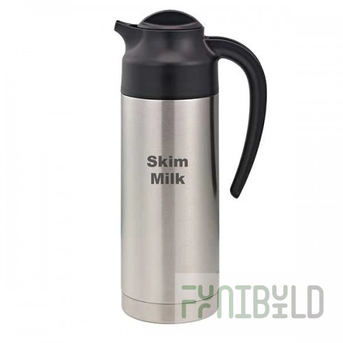 Service Ideas S2SN100HHETWHT 33.8 Oz Vacuum Creamer Stainless Steel Dishwasher safe