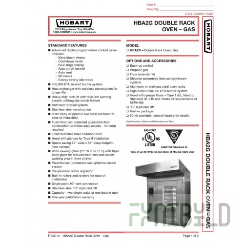 Hobart SOU1163869 2 Inch Oven Pilot with Dual-Channel Flame Pattern Gas